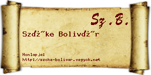 Szőke Bolivár névjegykártya